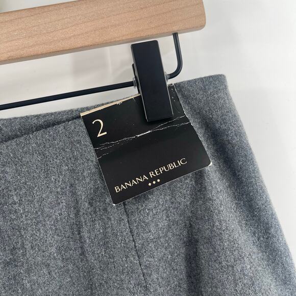 BANANA REPUBLIC Skirt Size 2 Flannel Faux Wrap Light Gray NWT A-Line Mini Preppy - Picture 5 of 16